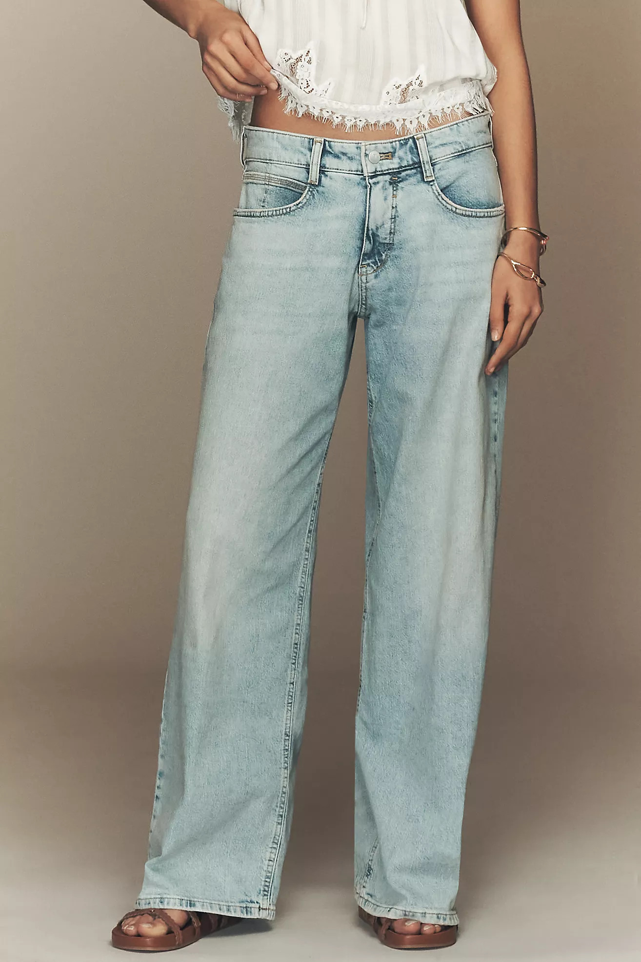 The Marlowe Low-Rise Wide-Leg Jeans by Pilcro | Anthropologie (US)