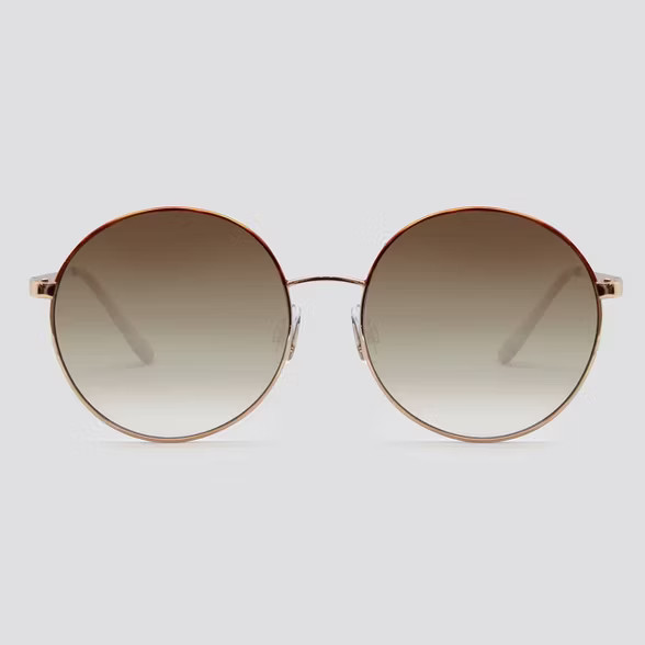 Women's Round Metal Silhouette Sunglasses - Wild Fable™ Gold | Target