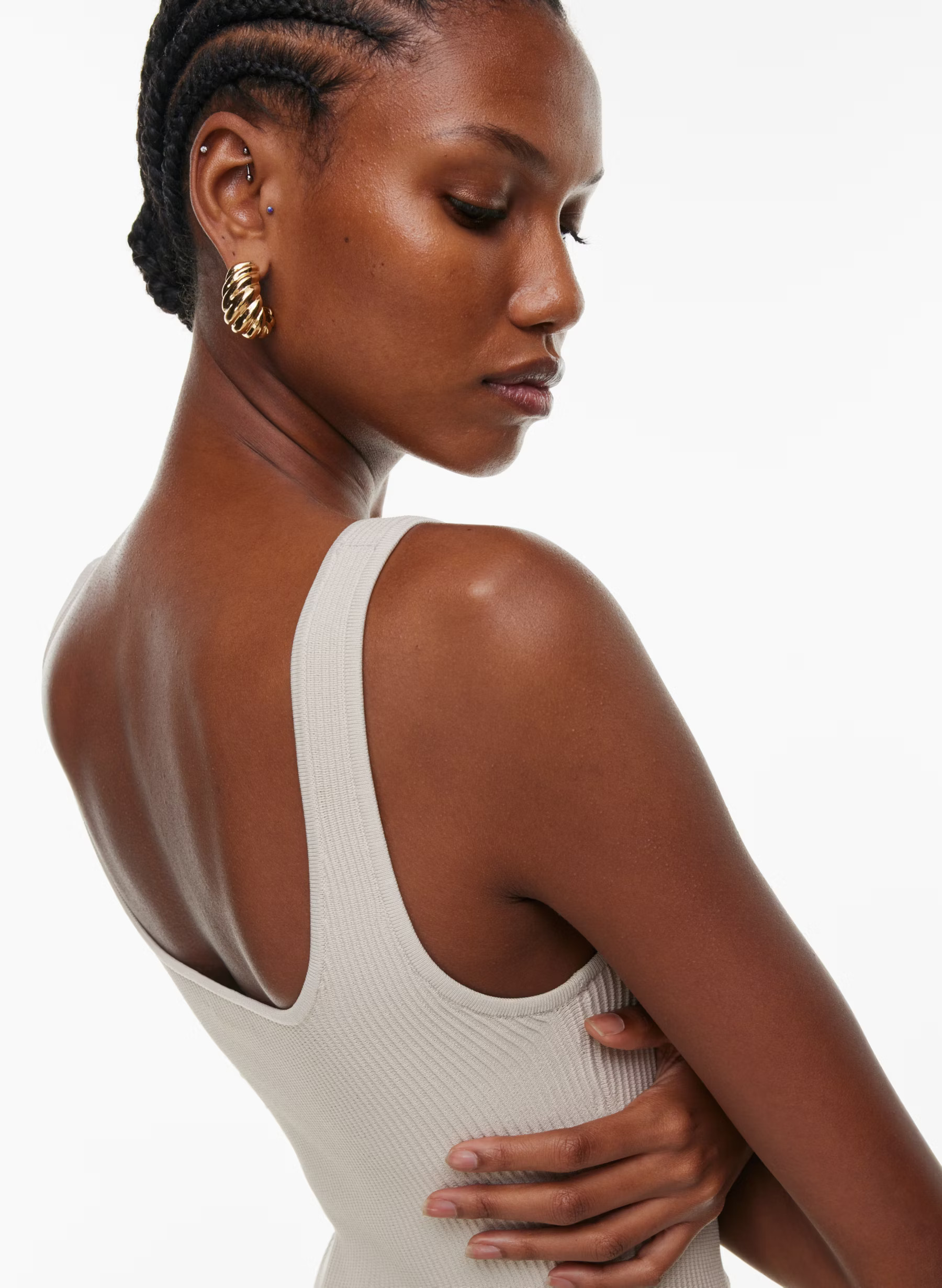 SCULPT KNIT SQUARENECK TANK | Aritzia