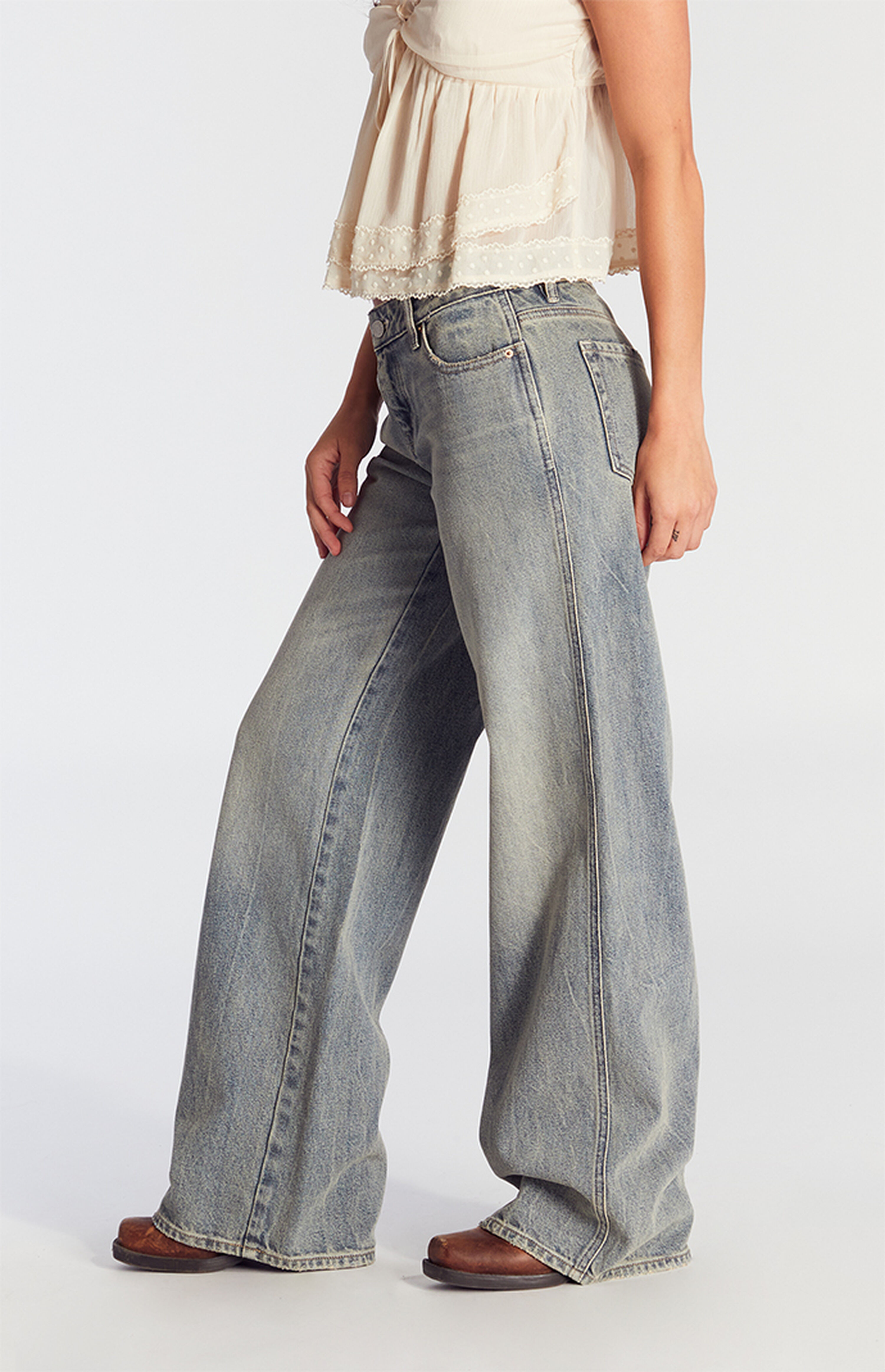 PacSun Casey Medium Indigo Tint Low Rise Baggy Jeans | PacSun
