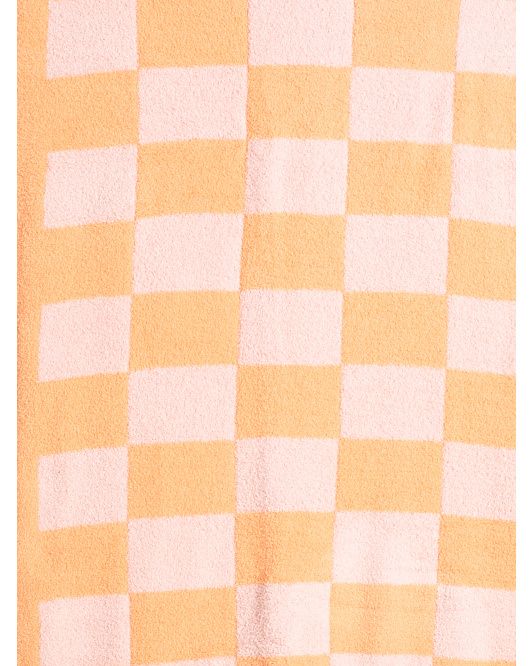 Checkerboard Feather Yarn Throw | TJ Maxx