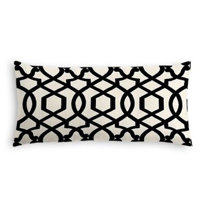 Black & White Trellis Lumbar Pillow | Loom Decor