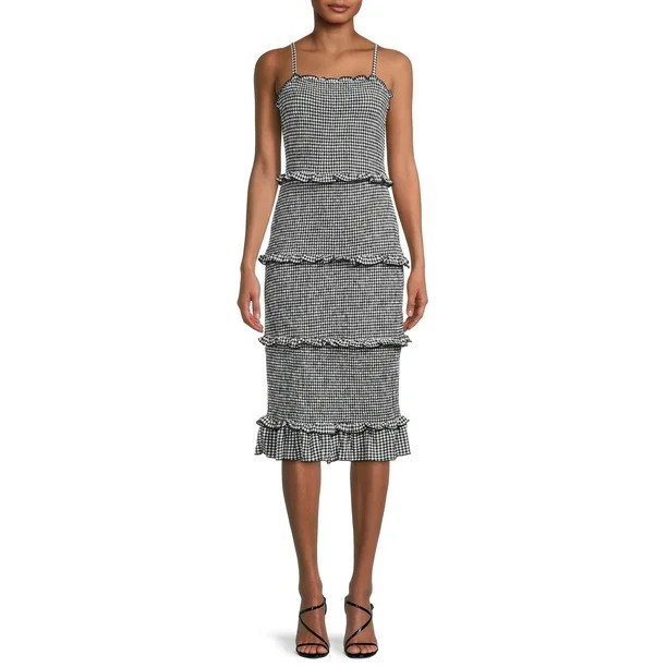 No Boundaries Juniors Fully Smocked Dress with Ruffles | Walmart (US)