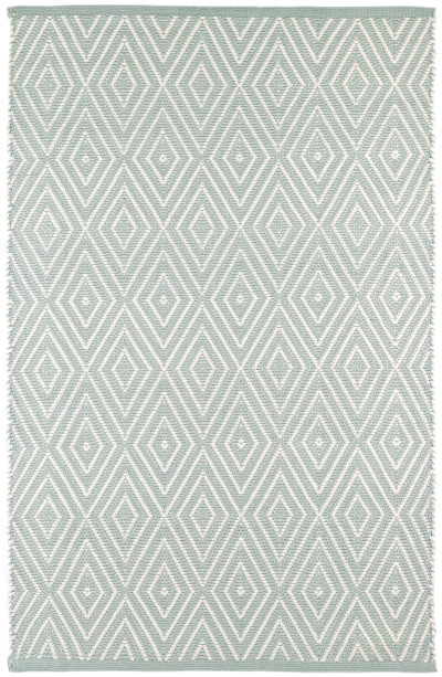 Diamond Light Blue/Ivory Handwoven Indoor/Outdoor Rug | Annie Selke