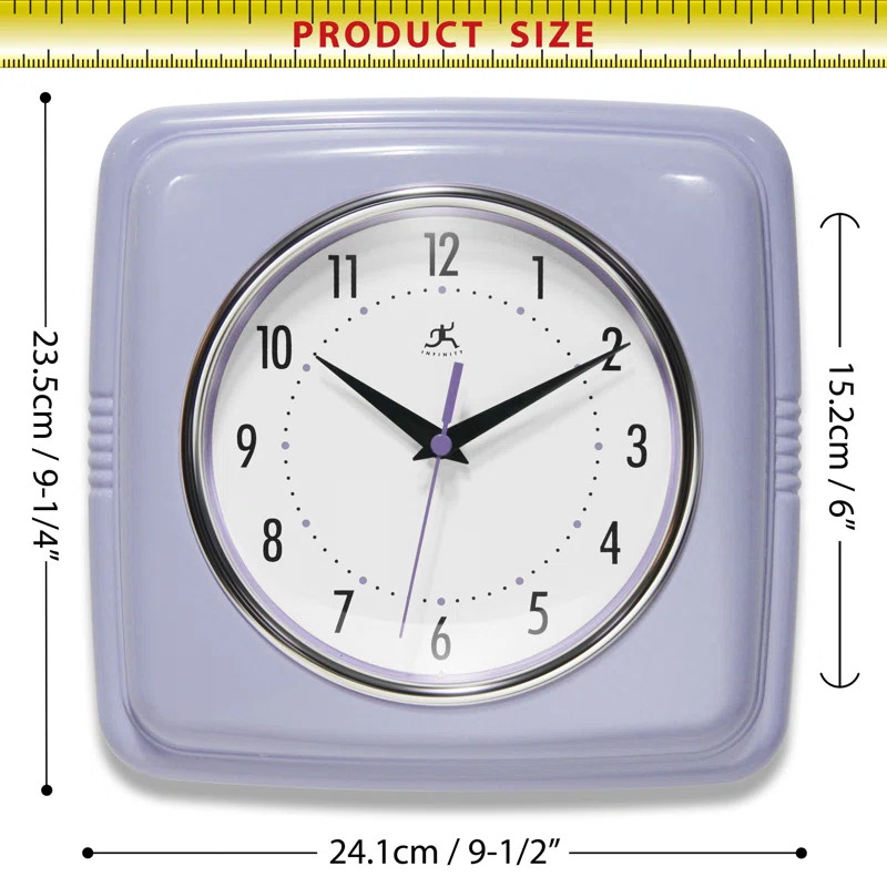 Orrwell Square Plastic Wall Clock 9.25 Inches | Wayfair North America