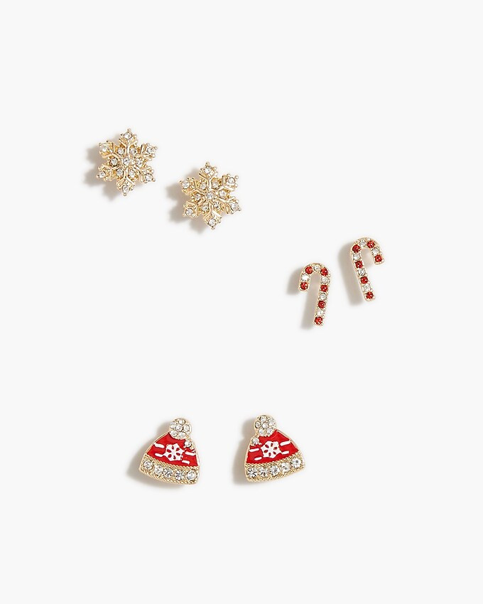 Holiday stud earrings set-of-three | J.Crew Factory