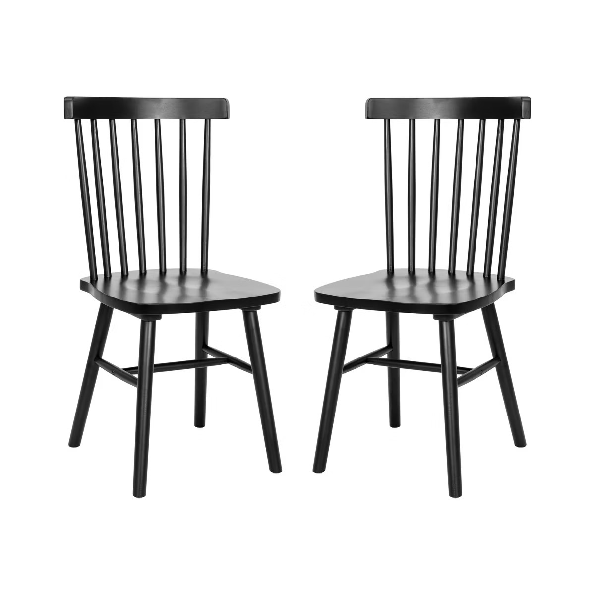 Emma and Oliver Set of Premium Solid Wood Spindle Back Armless Dining Chairs with Saddle Seats an... | Target