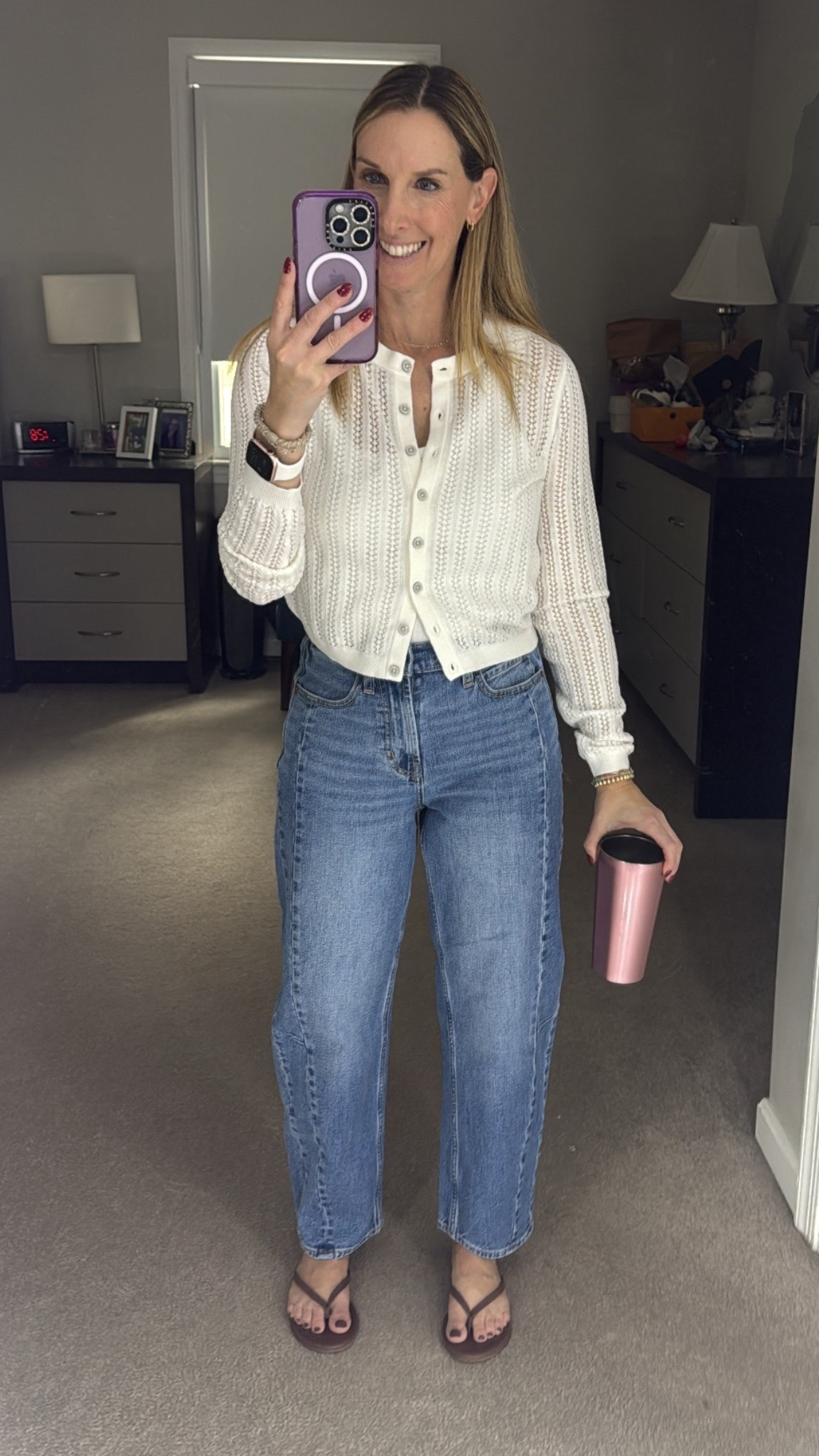 Fall outfit - Target cardigan, Old Navy jeans and Tkees. As it gets colder swap the sandal for a flat. Throw on suede jacket and purse and you’re good to go!
Wearing size 0 in the jeans
Small in cardigann

#LTKPetite #LTKOver40 #LTKSeasonal