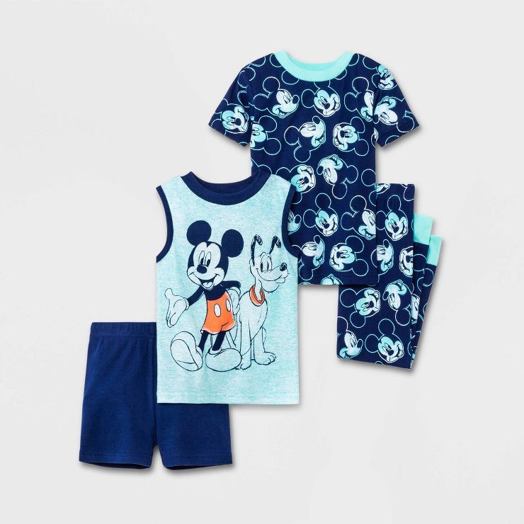 Toddler Boys' 4pc Mickey Mouse & Friends Pajama Set - Blue | Target