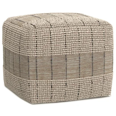 18"W Jute Square Woven Pouf | Wayfair North America