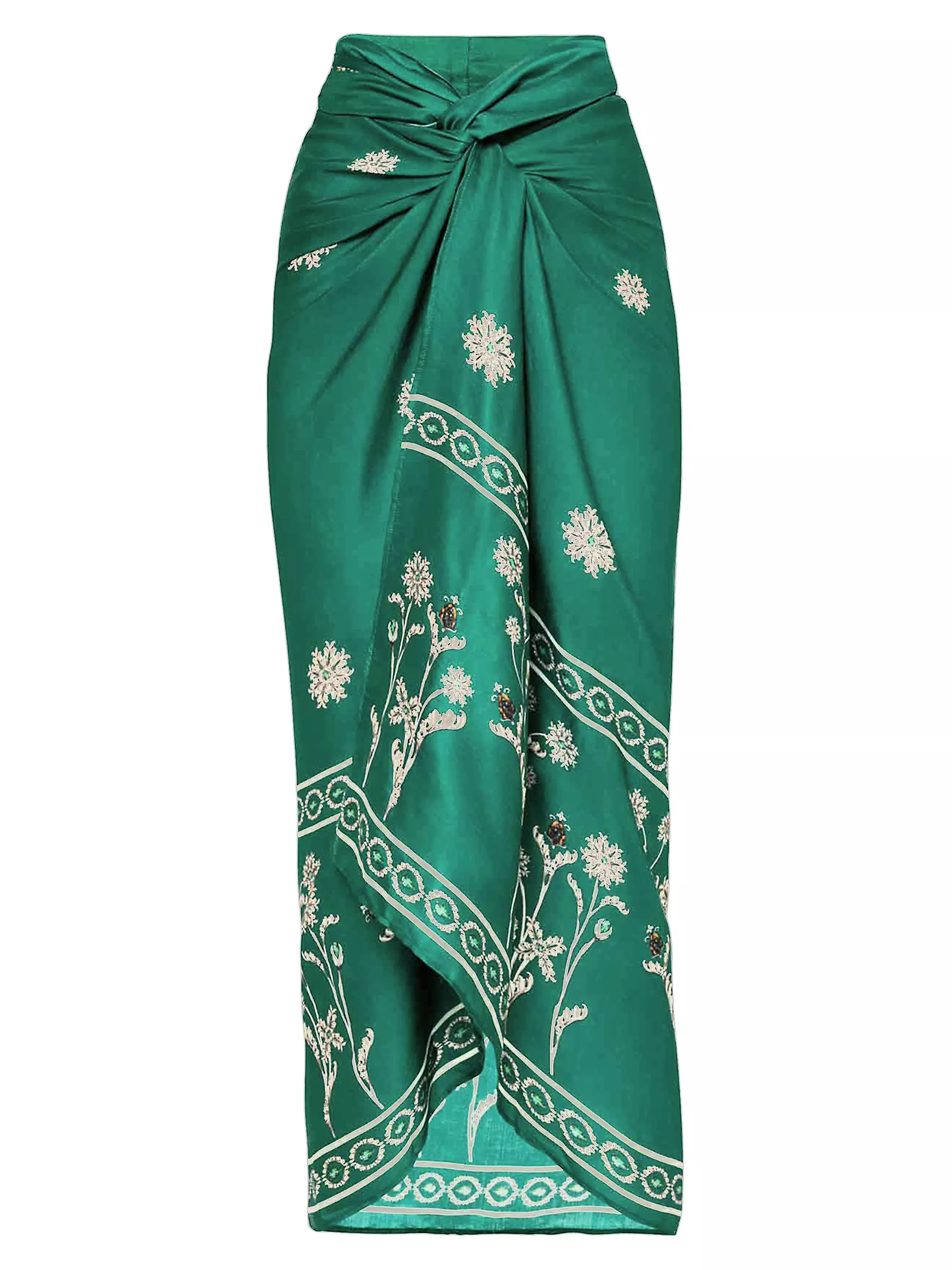 Shop Agua by Agua Bendita Alma Lavanda Esmeralda Floral Pareo | Saks Fifth Avenue | Saks Fifth Avenue