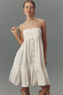 Pilcro Sleeveless Ruffle-Hem Midi Dress | Anthropologie (US)