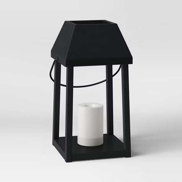 Target/Patio & Garden/Outdoor Décor‎Metal Outdoor Lantern with Black Hood and Candle Black - T... | Target