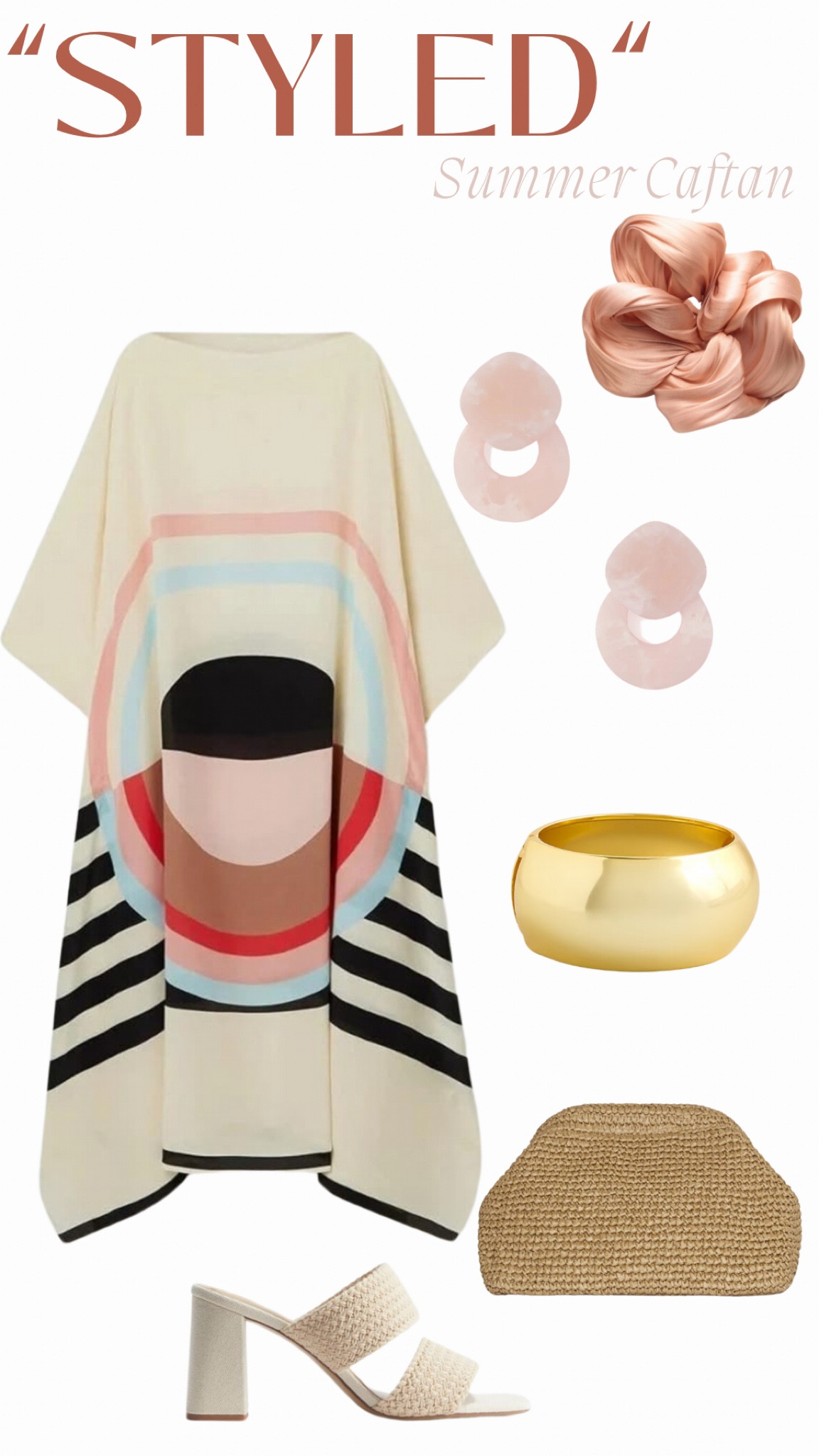 “Styled” Summer Kaftan Dress from Amazon

Light Beige Heeled Sandals: H&M
Pink Statement Earrings: Tuckernuck
Pink Scrunchie: Kitsch
Raffia Clutch: COS
Gold Bracelet: J.Crew

#LTKOver40 #LTKSeasonal #LTKFindsUnder50