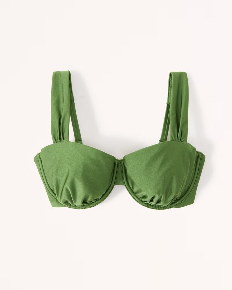 Women's Curve Love Wide Strap Pleated Underwire Bikini Top | Women's Swimwear | Abercrombie.com | Abercrombie & Fitch (US)