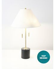 25in Marble And Steel Double Pull Table Lamp | HomeGoods