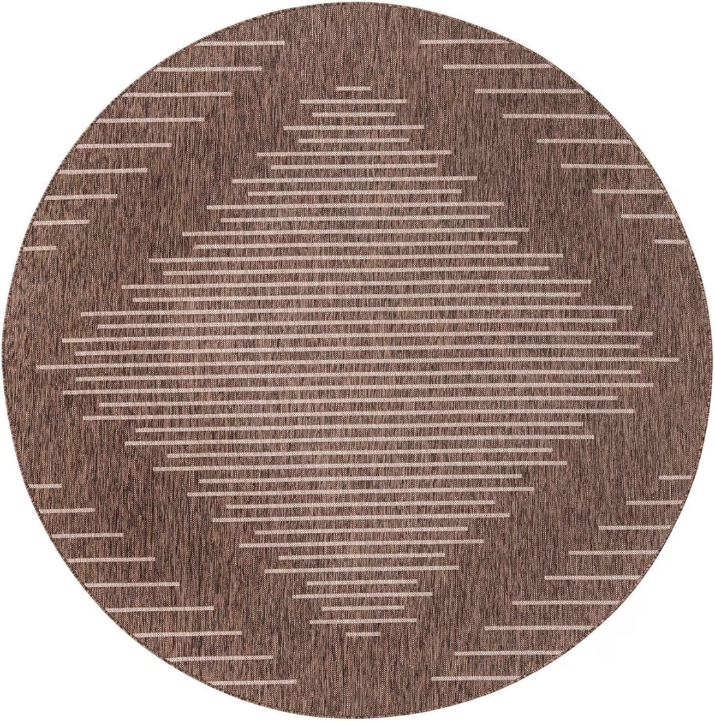 Rugs.com Outdoor Modern Collection Rug – 13' Round Brown Flatweave Rug Perfect for Kitchens, Dining Rooms | Amazon (US)