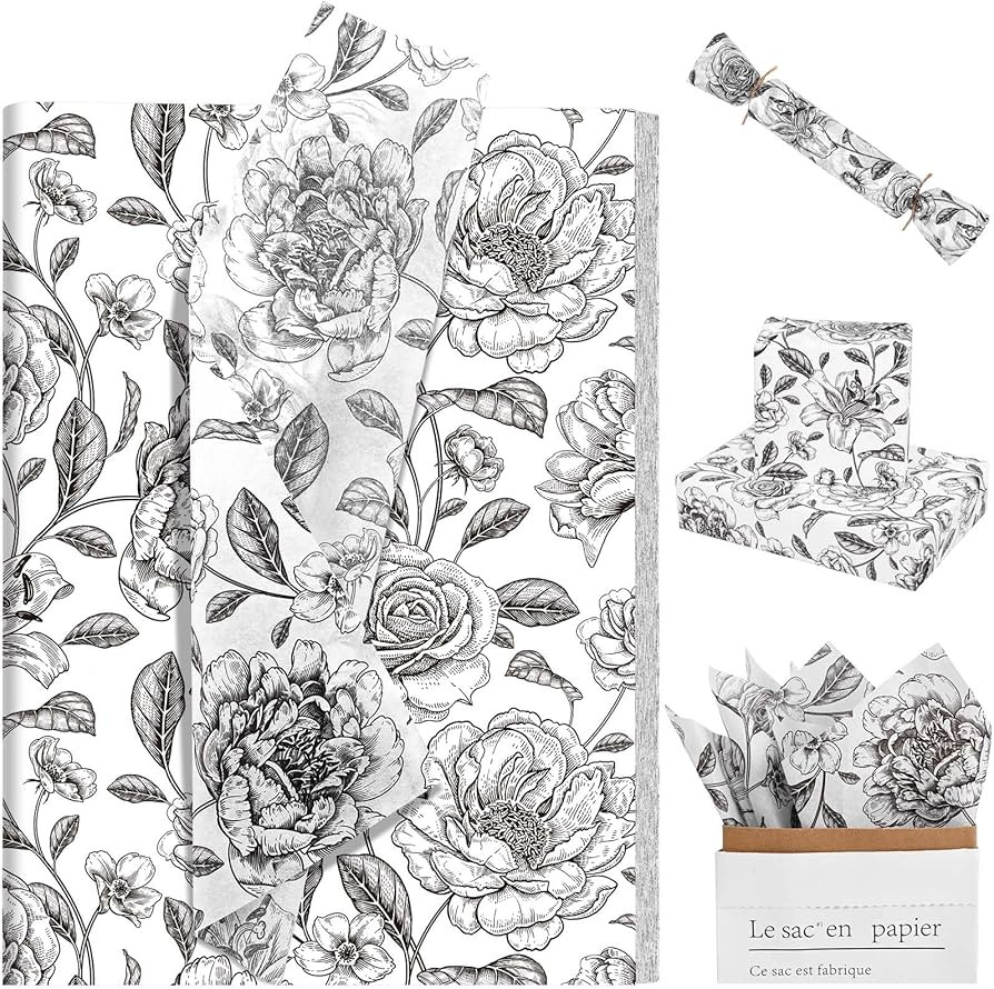 100Sheets Vintage Floral Tissue Paper for Gift Wrapping Retro Spring Flowers Tissue Paper for Gif... | Amazon (US)