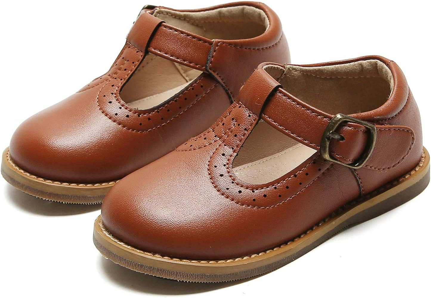 ESTINE Toddler Girls Kids T-Strap Dress School Uniform Oxford | Amazon (US)