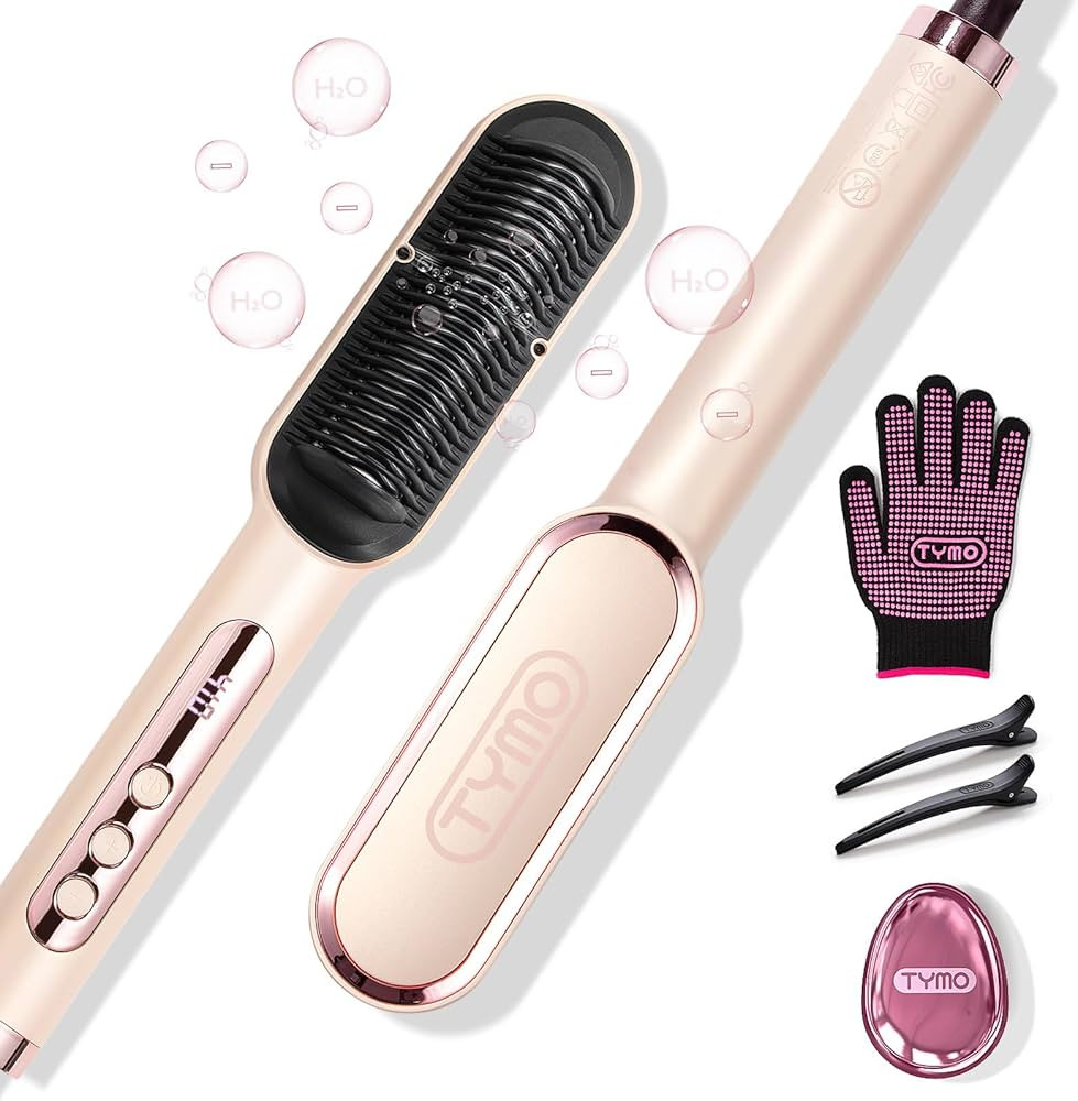 TYMO Ring Plus Ionic Hair Straightener Brush - Straightening Comb with Negative Ions for Women, T... | Amazon (US)