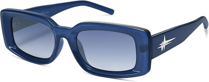 SOJOS Classic Trendy Rectangle Polarized Sunglasses Thick Frame with Star Decorations SJ2285 | Amazon (US)