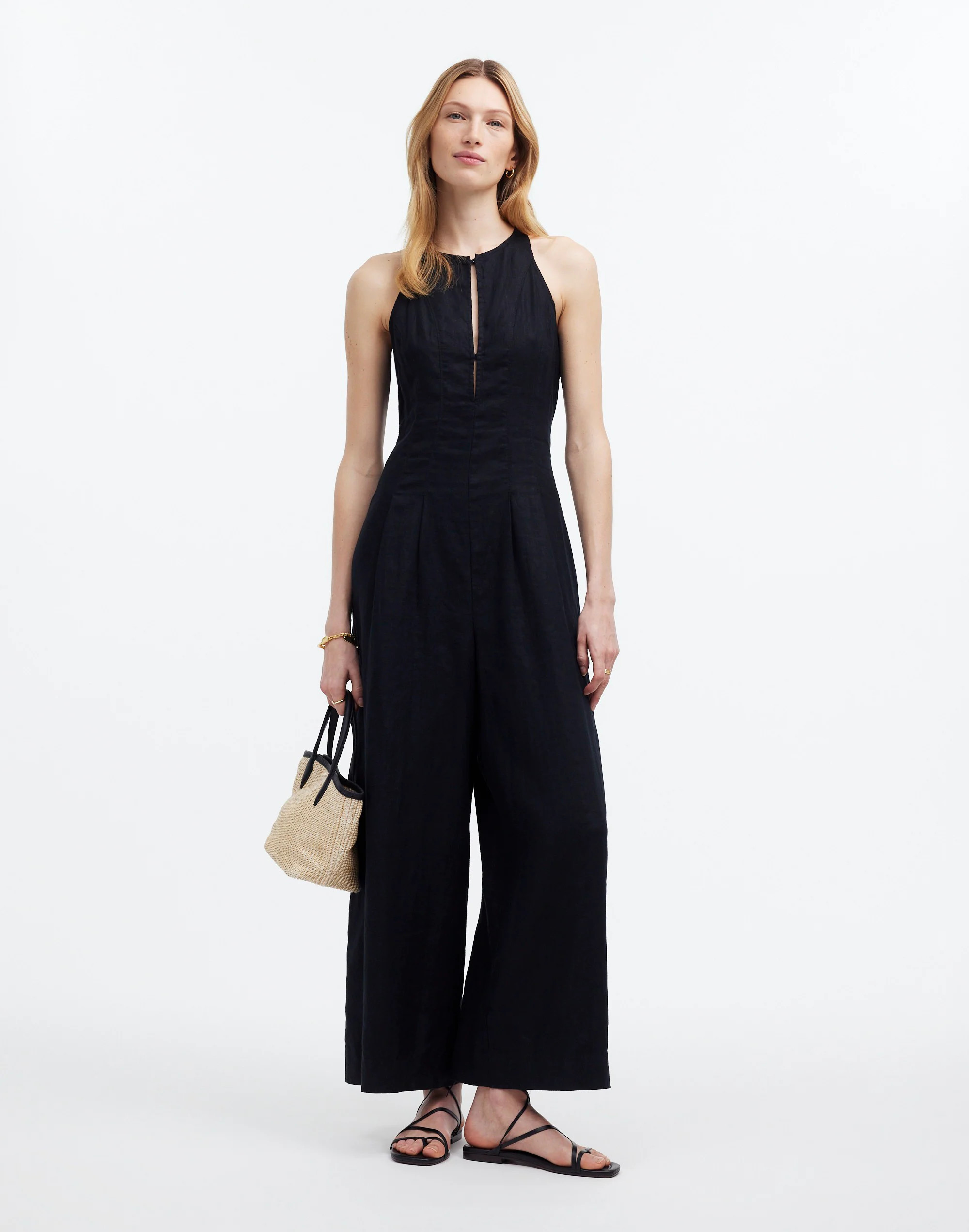 Seamed Wide-Leg Jumpsuit in 100% Linen | Madewell