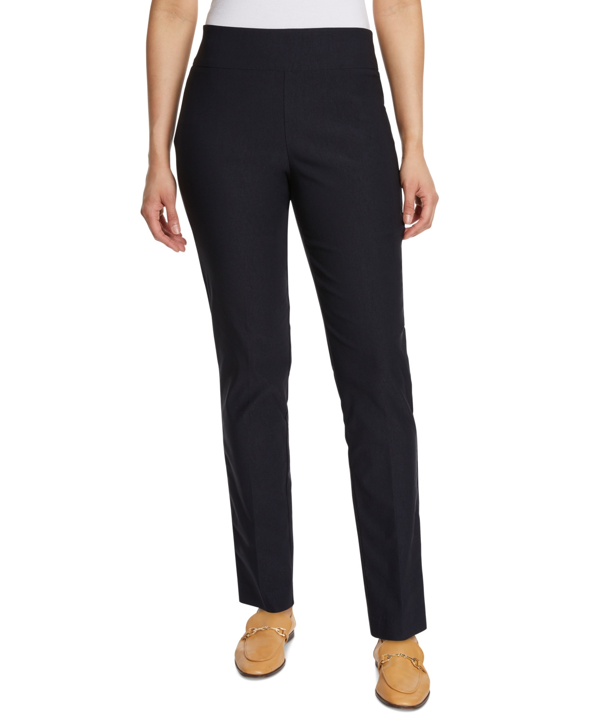 Gloria Vanderbilt Women's Tummy-Control Pull-On Slim Trousers, in Regular, Short & Long - Midnight Affair | Macy's