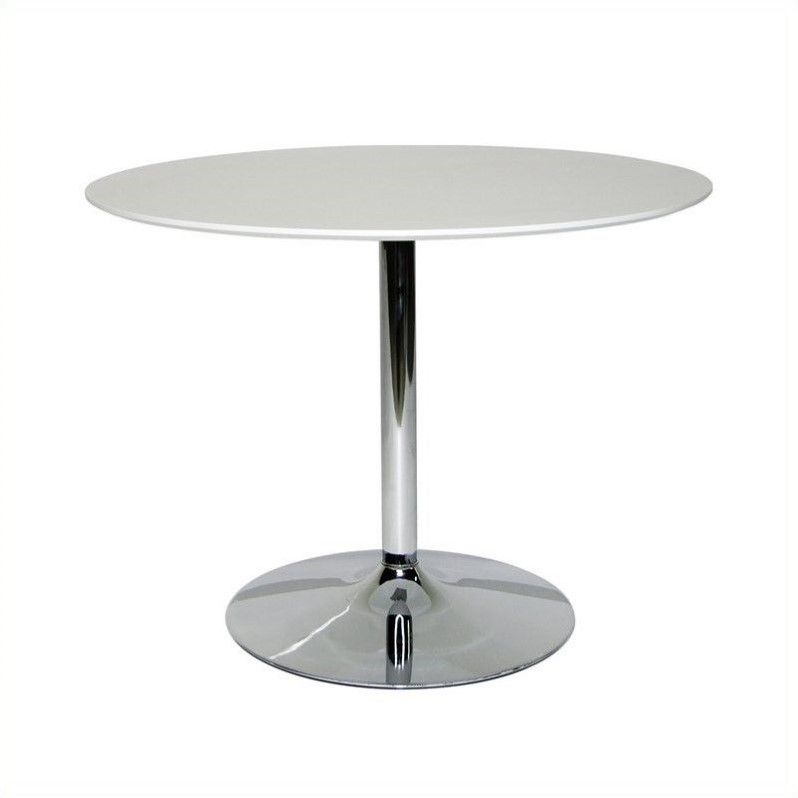 AEON Furniture Jonah Dining Table in Satin White and Chrome | Cymax Stores