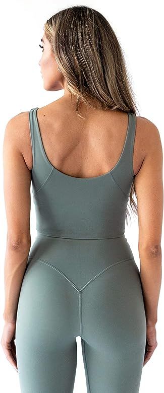 Kamo Fitness Ellyn Tank Top Crop Sports Bra for Women Soft Padded Built-in Bra Longline Yoga Runn... | Amazon (US)