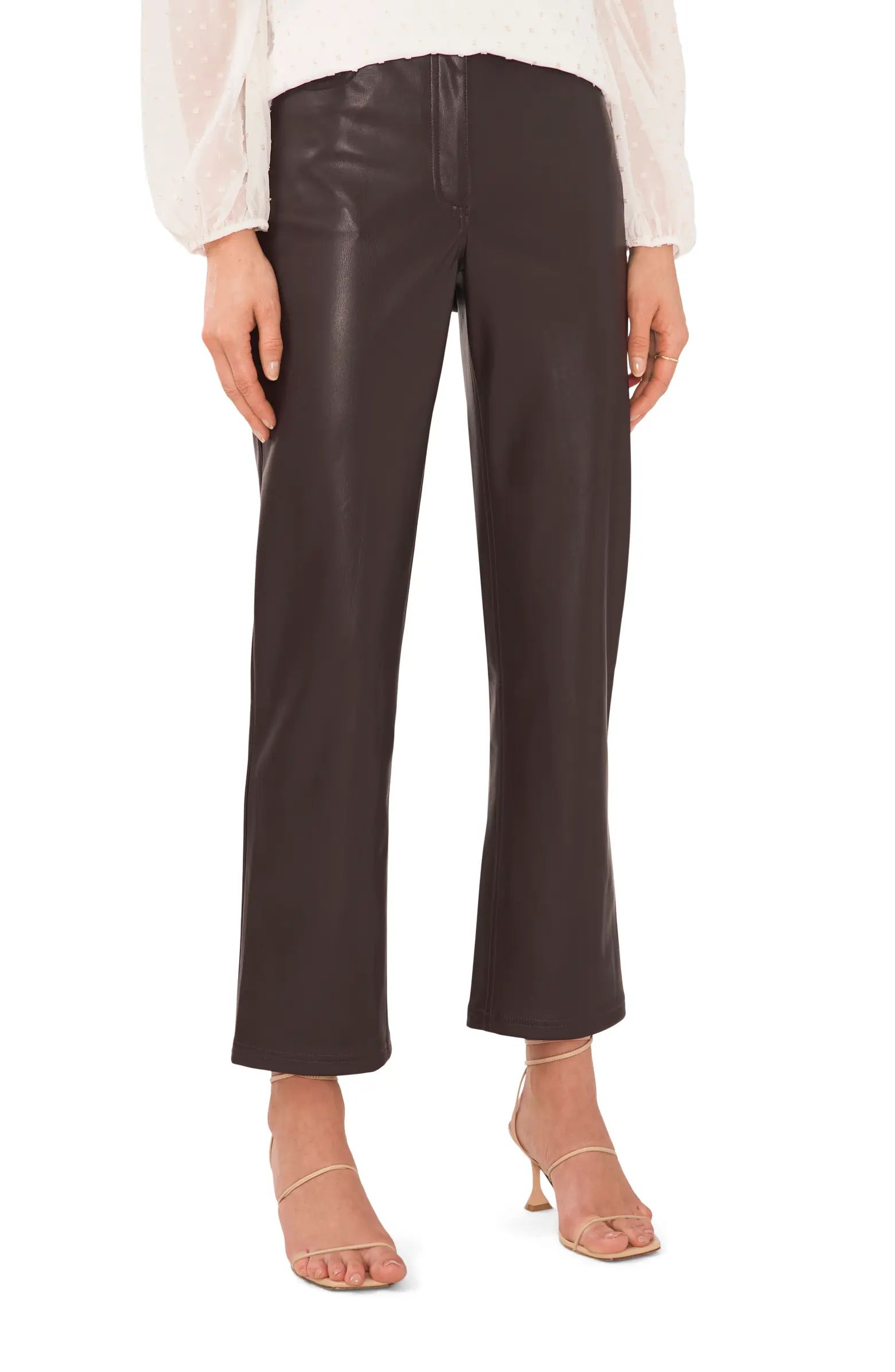 Straight Leg Faux Leather Pants | Nordstrom