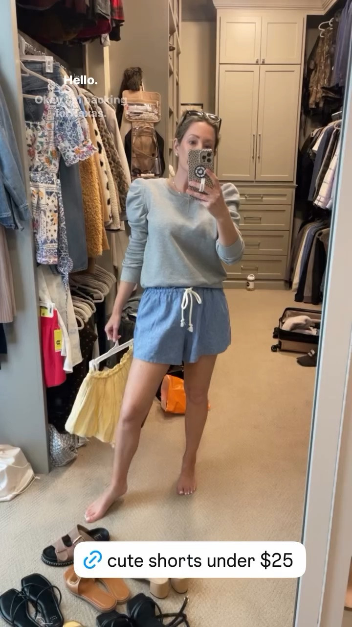 Cute target linen shorts in chambray color   wearing a small

#LTKmomlife #LTKootd
