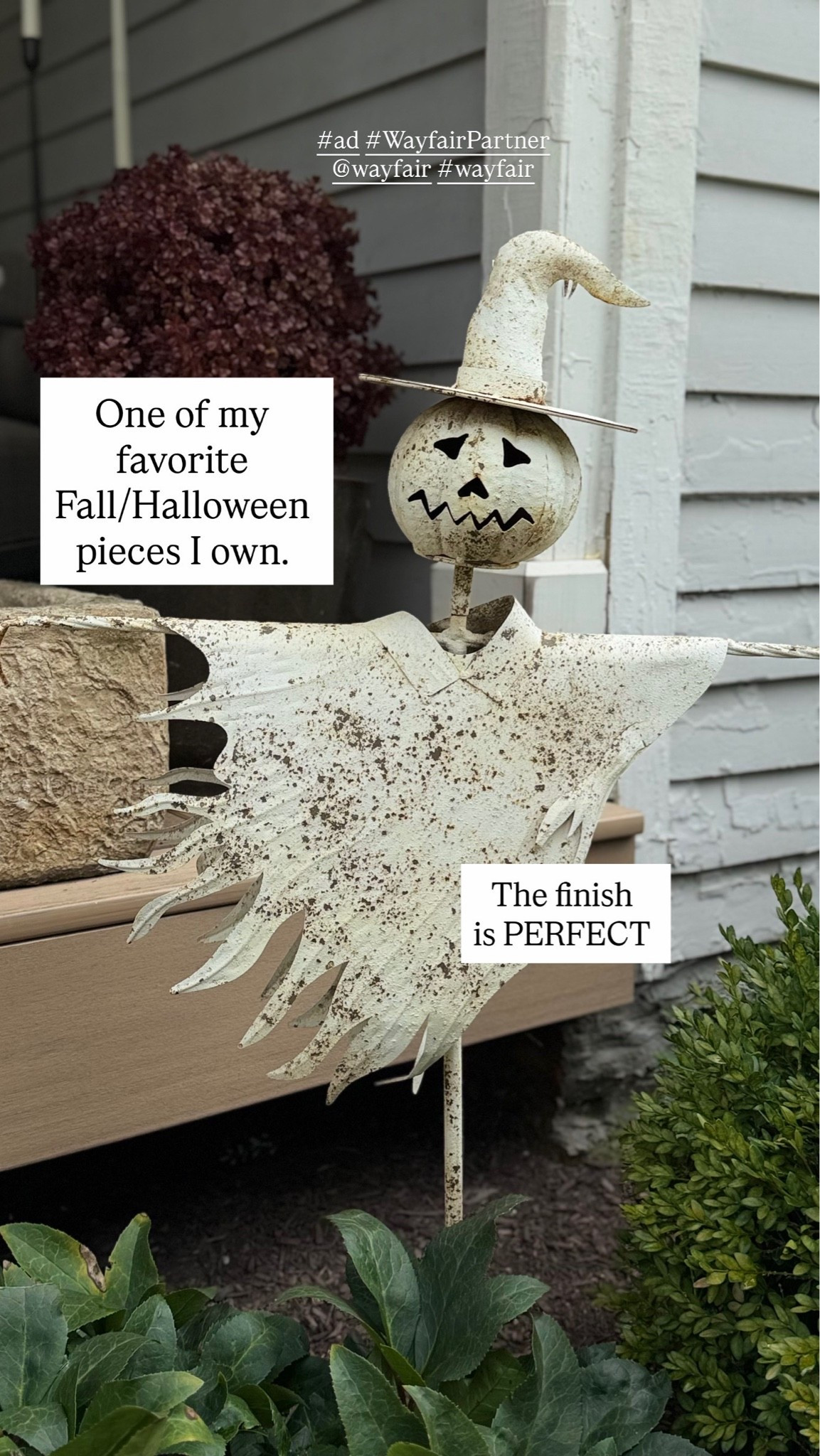 #ad I swear this little scarecrow is still one of my favorite fall decor pieces I own. The aged finish is SO good and he makes such a statement on my porch. People always ask me about him and I love getting him back out every year.

I love mixing in a few Halloween pieces with all the fall plants and pumpkins instead of going super spooky. He’s just one of those pieces that makes the whole porch.

@Wayfair #wayfairpartner #wayfair

#LTKSaleAlert #LTKHome
