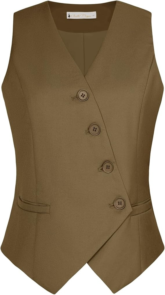 Belle Poque Waistcoat Vest for Women Suit Vest Tops Asymmetrical Hem Tuxedo Vest Sleeveless Blaze... | Amazon (US)