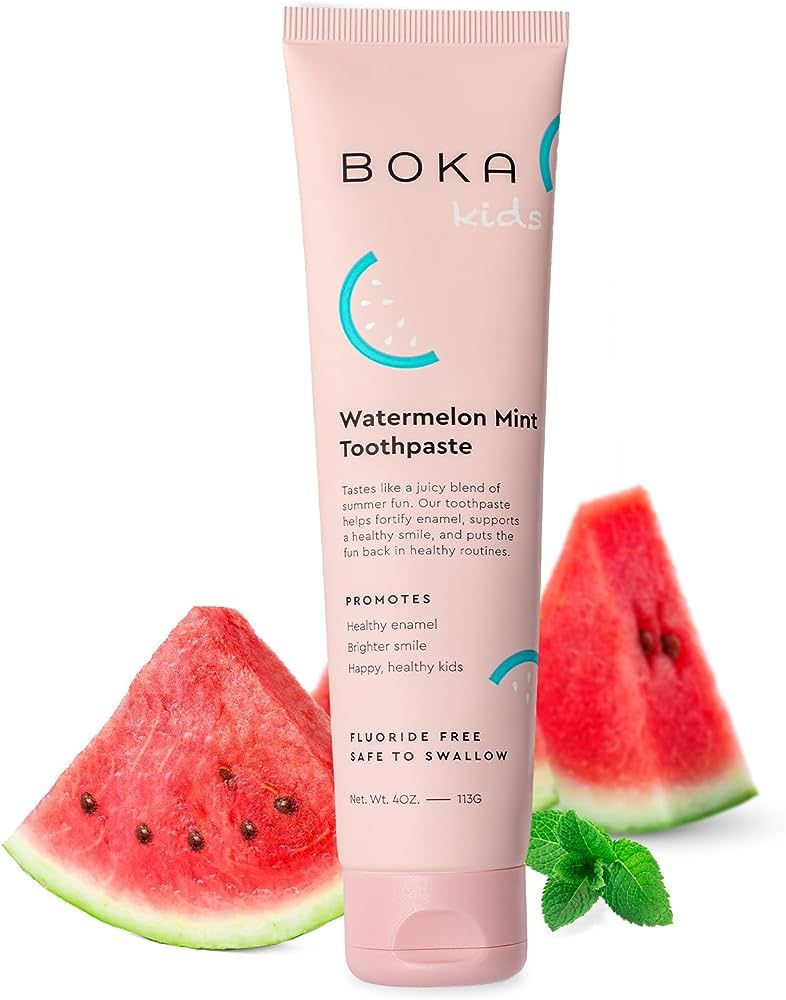 Boka Natural Kids Toothpaste, Fluoride Free - Nano Hydroxyapatite for Remineralizing, Sensitive T... | Amazon (US)