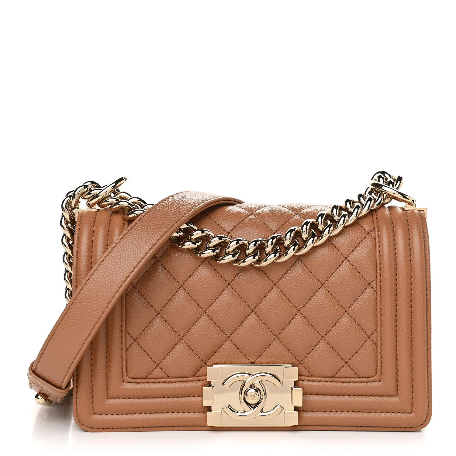 CHANEL Caviar Quilted Small Boy Flap Brown | FASHIONPHILE | Fashionphile