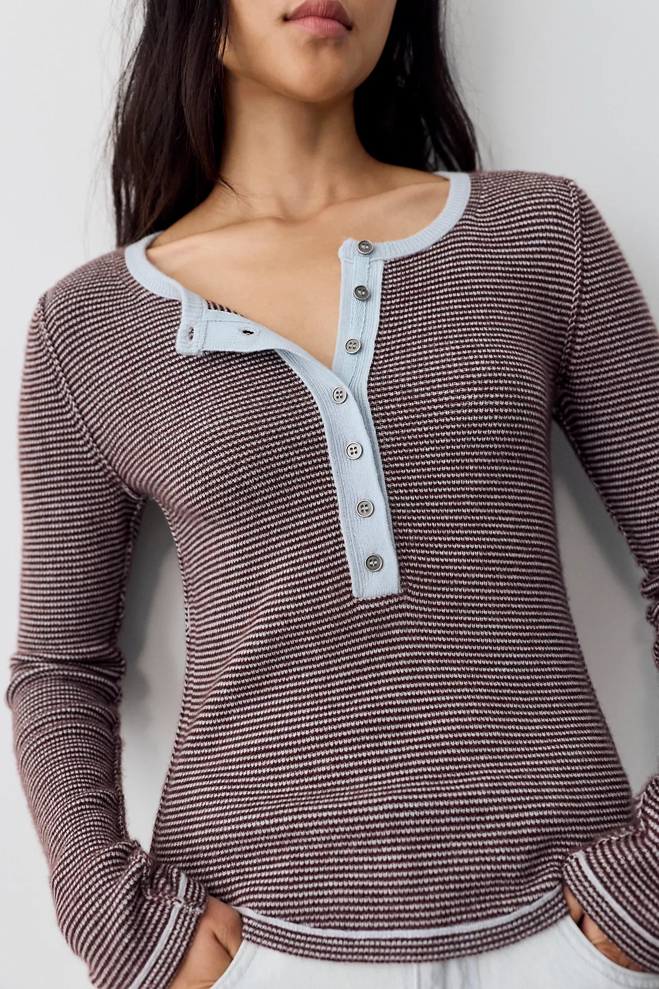 We The Free Hudson Striped Cashmere Henley | Free People (Global - UK&FR Excluded)
