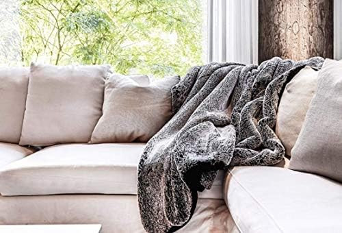 Mon Chateau Luxury Collection Faux Fur Throw (Gray) | Amazon (US)