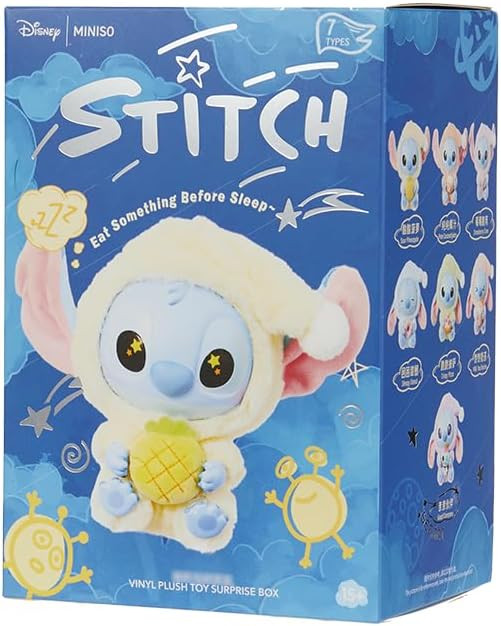 MINISO Disney Stitch Eat Something Before Sleep Collection Vinyl Plush Toy Surprise Box Figure Mo... | Amazon (US)