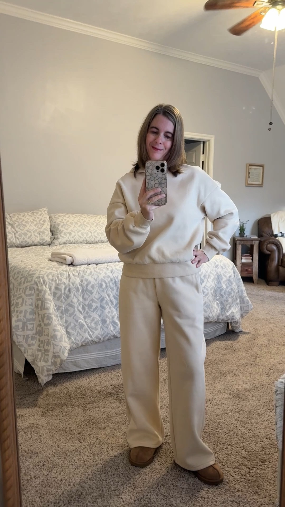 Had to share this comfortable & cozy set I’ve been loving! It’s super soft, has pockets, and comes in many color choices. 🤍 I’m wearing a size- small 🤍 I am 5’1” and these actually fit me in length! 

✨Pullover Sweatshirt | Wide Leg Sweatpants Pants | Comfortable Lounge Set | Travel Outfit | Petite Style | Comfort Slip On Uggs | Trendy Fashion | Amazon Style 

#LTKPetite #LTKootd #LTKOver40