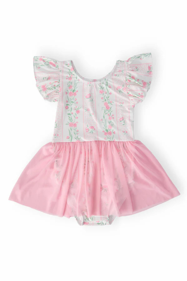 Fancy Florals S/S Twirl Leotard | Mila & Rose