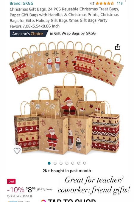 Amazon gift bags under $10!! Great for baked goods or little gifts

#LTKHoliday #LTKsalealert #LTKGiftGuide