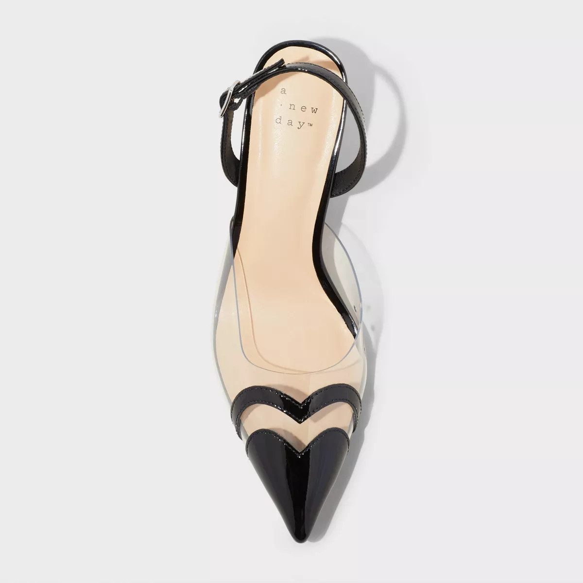 Women's Eleanor Heart Slingback Heels - A New Day™ Black 9 | Target
