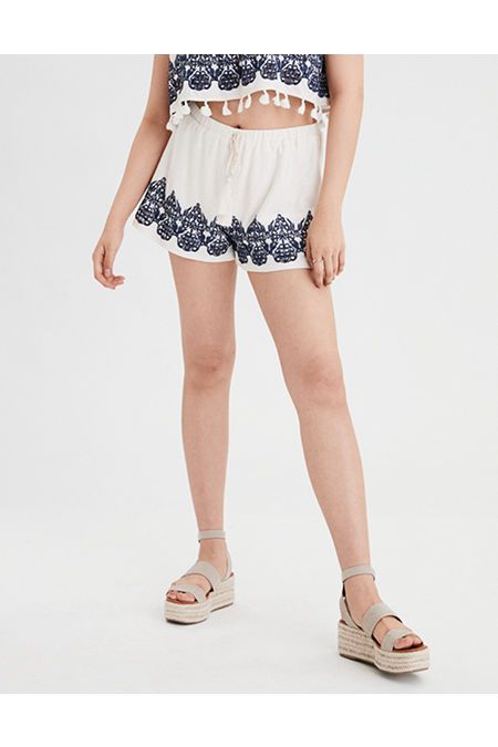 AE Knit Embroidered Shorts | American Eagle Outfitters (US & CA)