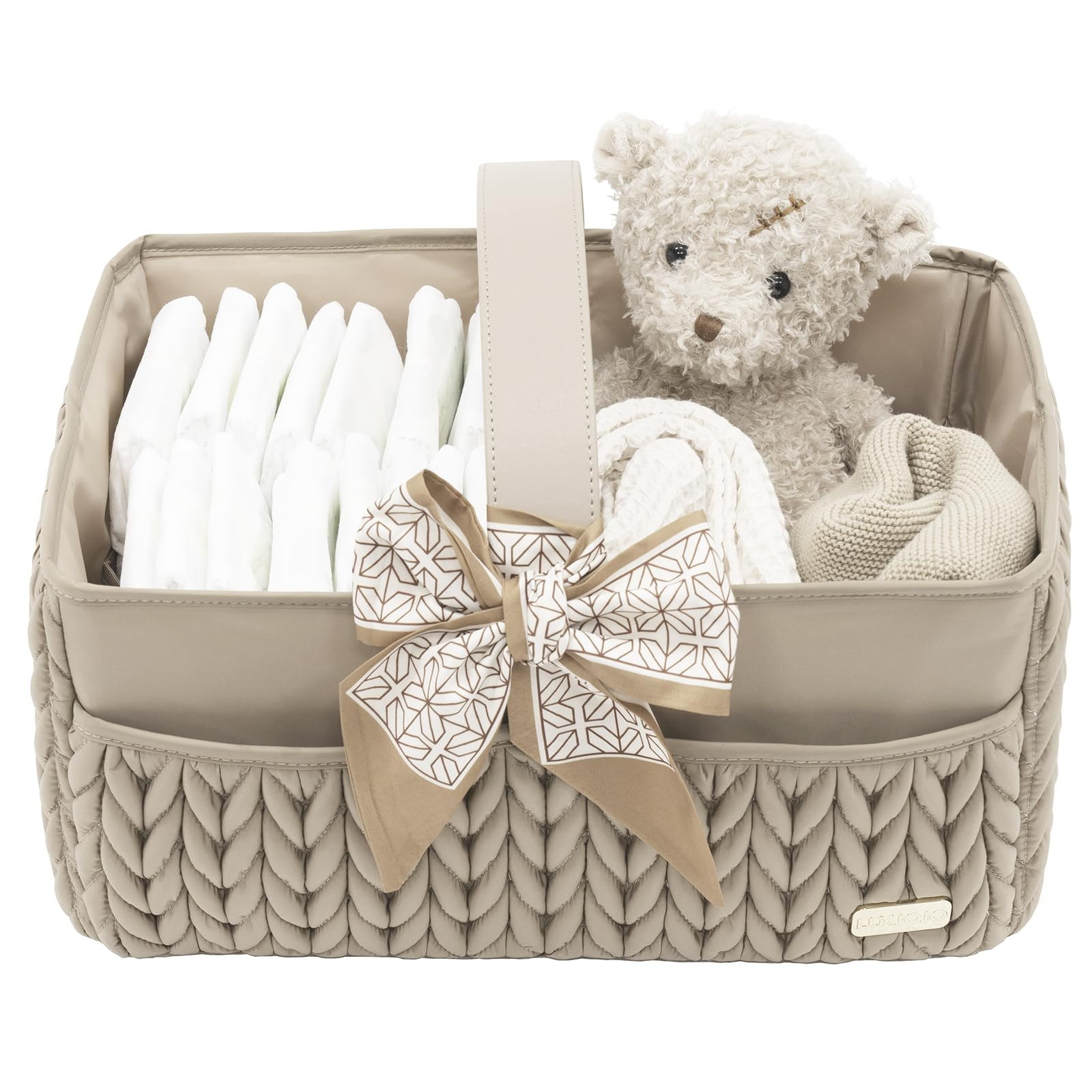 Luxurious Baby Diaper Caddy, Nursery Storage Basket for Newborn Essentials, Travel Baby Basket fo... | Amazon (US)