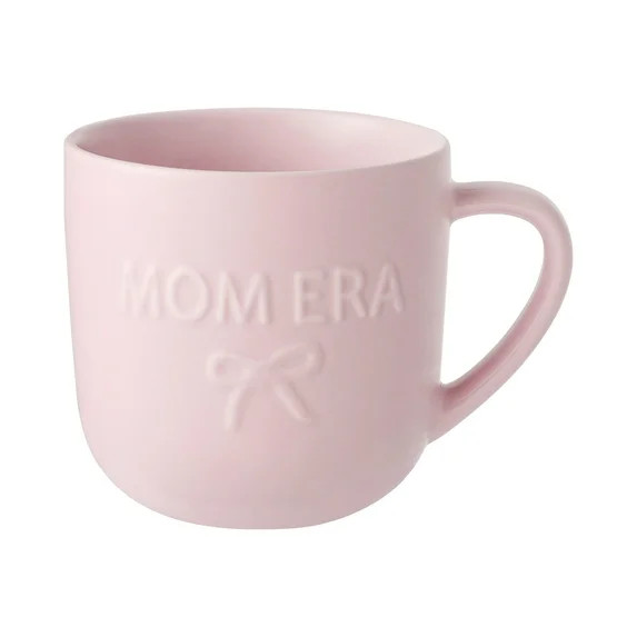 Mainstays 16.9-oz Pink Embossed Mom Era & Bow Glazed Ceramic Mug | Walmart (US)