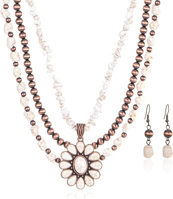 Rustic Couture's Western Jewelry Set for Women Cowgirl Vintage Western Necklace Earring | Amazon (US)