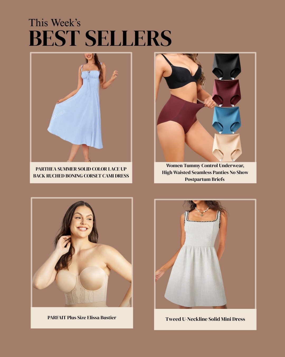 This week’s best sellers ✨
You loved these, and honestly… same. From the perfect summer dress to everyday smoothing essentials, these are the pieces everyone’s adding to cart. All linked here 🤎 #curvygirlfinds #OOTD #plussizedresses 

#LTKFindsUnder50 #LTKPlusSize #LTKSaleAlert
