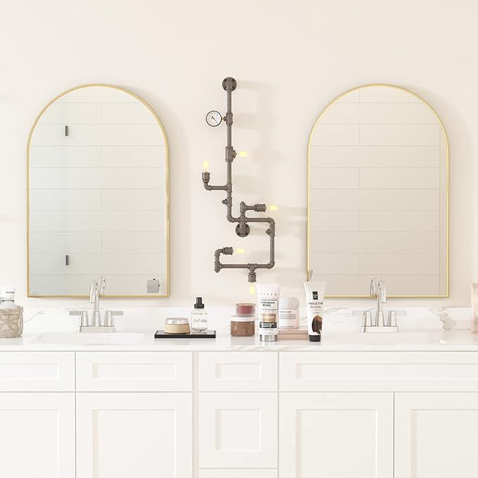 CASSILANDO Arched Mirror, 20"×30" Arched Bathroom Mirror, Metal Frame Mirror, Unique Wall Mounte... | Amazon (US)