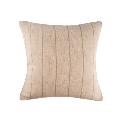 carol & frank 18" x 18" Jute Stripe Cotton Throw Pillow | Target