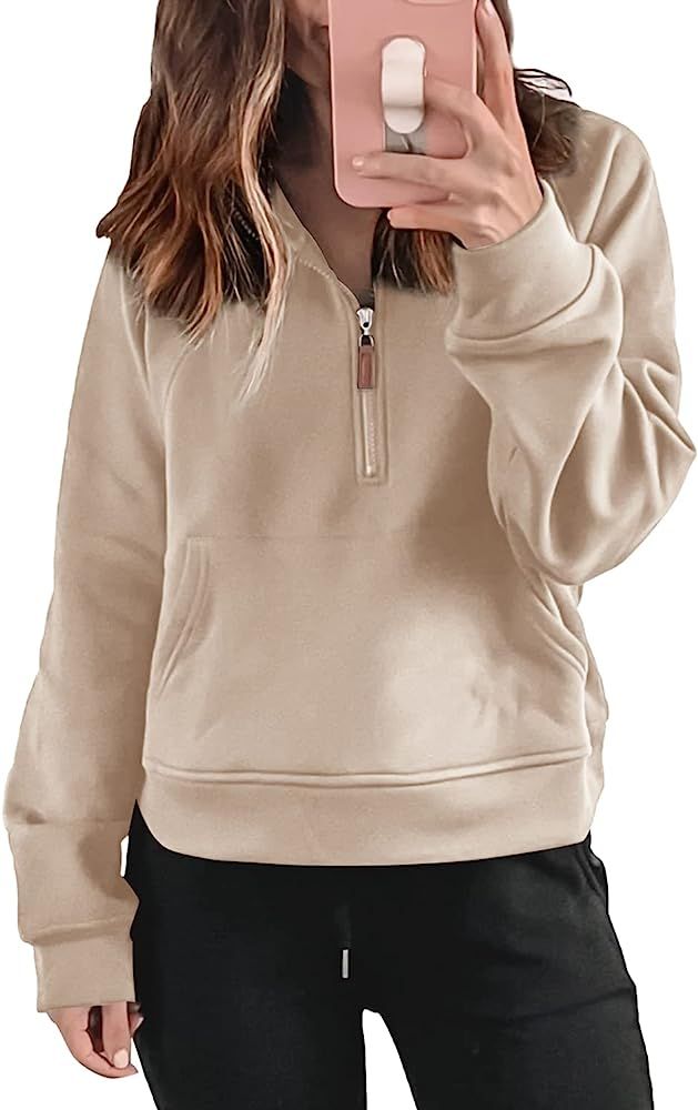 ReachMe Womens Casual Hoodies Pullover Tops Long Ralgan Sleeve Hooded Sweatshirts Fall Clothes wi... | Amazon (US)